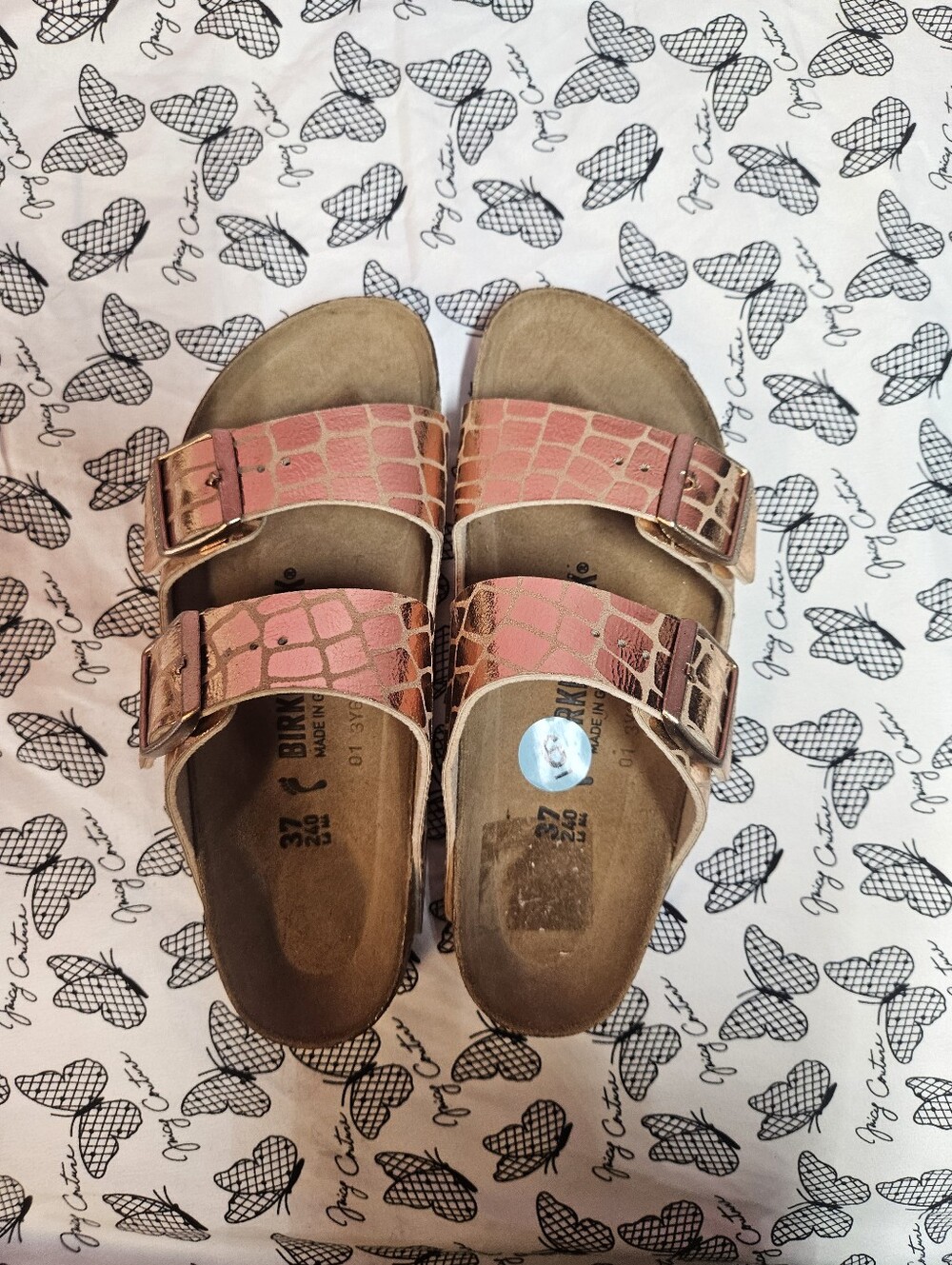 Birkenstocks Arizona Gator Gleam Sandals